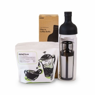 Zestaw: Czarna butelka do Cold Brew + Brazylia Monte Carmelo