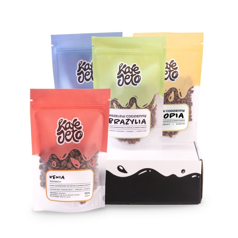 zestaw degustacyjny kaw jasno palonych